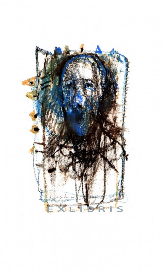 exlibris Krzycha | algrafia | 19x11,7 | 2012 r.
